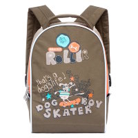 Рюкзак дошкольный для мальчика Grizzly с собачкой / Roller RS-664-1 бежевый