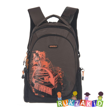 Рюкзак Grizzly RU-528-3 Коричневый - оранжевый