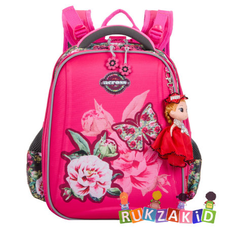 Рюкзак школьный Across ACR19-292-06 Цветы и бабочка + мешок