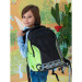 Рюкзак школьный подростковый Grizzly RB-259-1 Черный - салатовый - серый