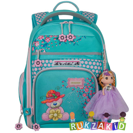 Ранец-рюкзак школьный Across ACR18-180-5 Мишка в шляпке + мешок