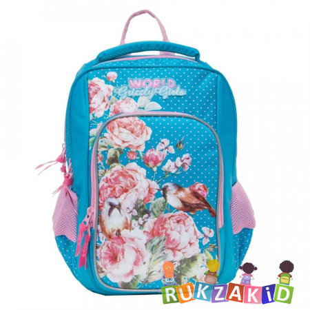 Рюкзак школьный для девочек Grizzly RG-866-2 Голубой