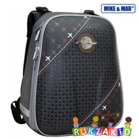 Школьный рюкзак Mike Mar 1008-73 Самолеты Серый