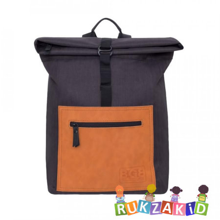 Мужской рюкзак торба Grizzly RQ-913-1 Черный - кирпичный