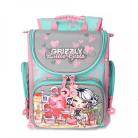 Ранец школьный Grizzly RA-971-3 Серый - розовый