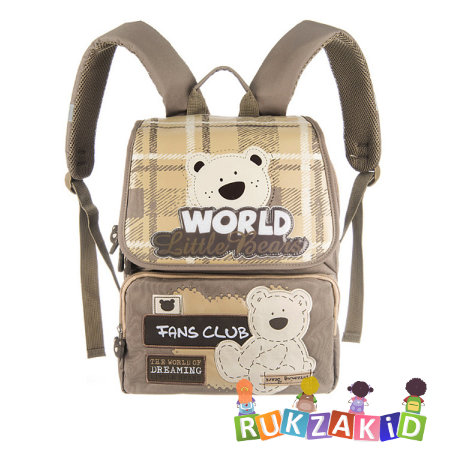 Рюкзак школьный Grizzly RA-454-3 Медвежонок Бежевый - песочный