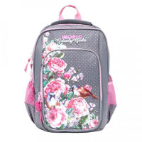 Рюкзак школьный для девочек Grizzly RG-866-2 Серый