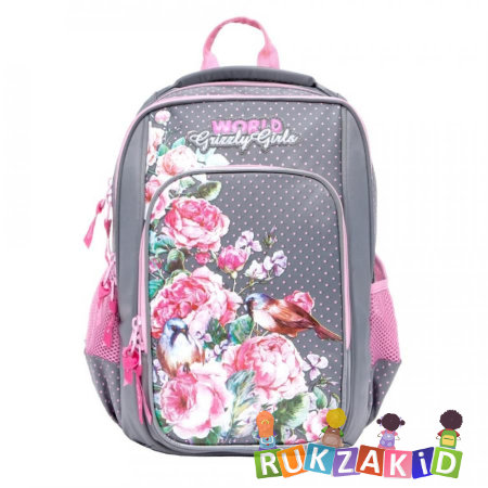Рюкзак школьный для девочек Grizzly RG-866-2 Серый
