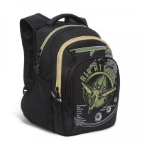 Рюкзак школьный Grizzly RB-150-1 Черный - хаки