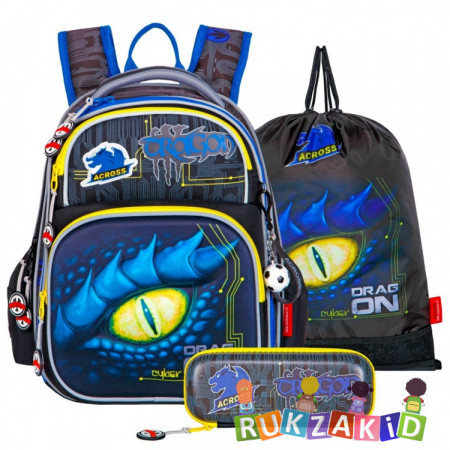 Ранец - рюкзак школьный с наполнением Across ACR22-178-2 Dragon