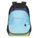 Рюкзак школьный Grizzly RU-330-3 Черный - голубой