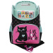 Ранец школьный с мешком для обуви Grizzly RAm-384-1 Черный - розовый
