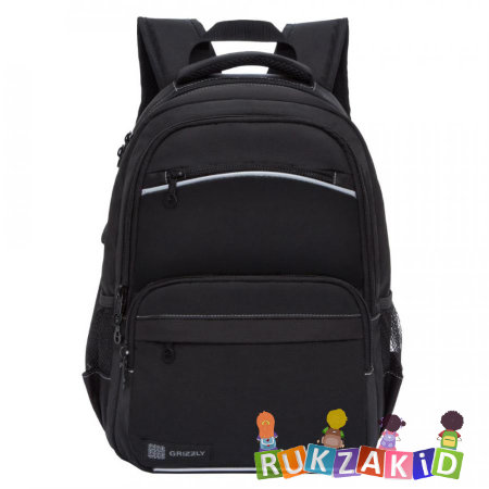 Рюкзак школьный Grizzly RB-860-2 Черный - серый