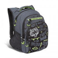 Рюкзак школьный Grizzly RB-150-3 Черный - салатовый