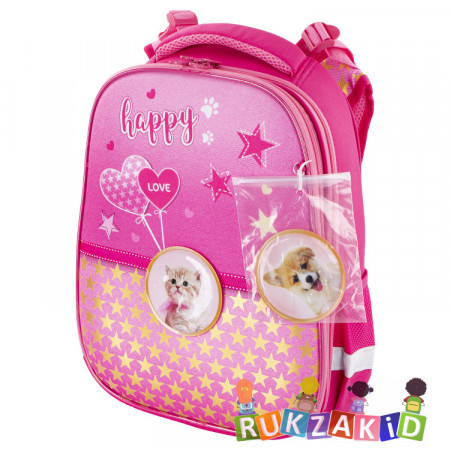 Ранец рюкзак школьный BRAUBERG PREMIUM Happy kitten
