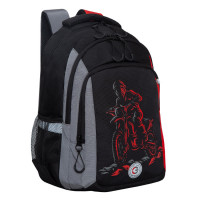 Рюкзак школьный для мальчика Grizzly RB-352-1 Серый - красный