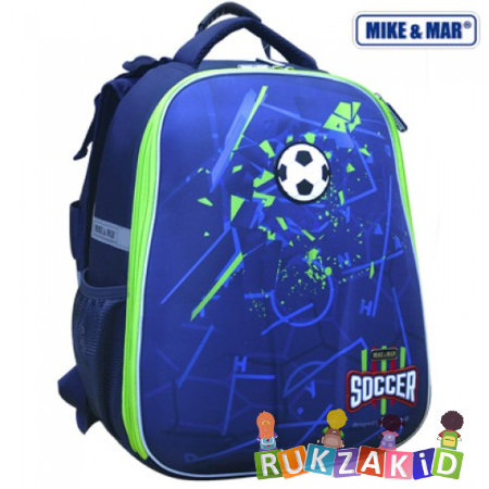 Рюкзак школьный MikeMar 1008-85 Футбол синий/ зеленый