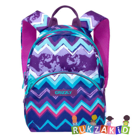 Мини рюкзак Grizzly RS-756-5 Зигзаги фиолетовые